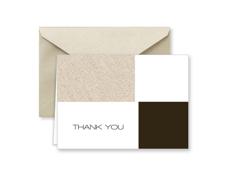 Paper Frenzy Black and Tan Designer Thank You Note Cards and Envelopes - 25 pack - Image 3